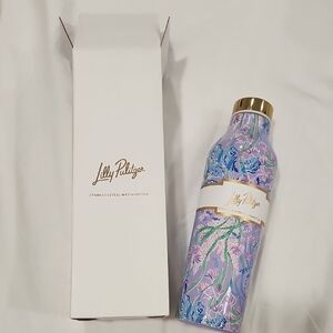 Lilly Pulitzer Blue and Pink Floral Water Bottle